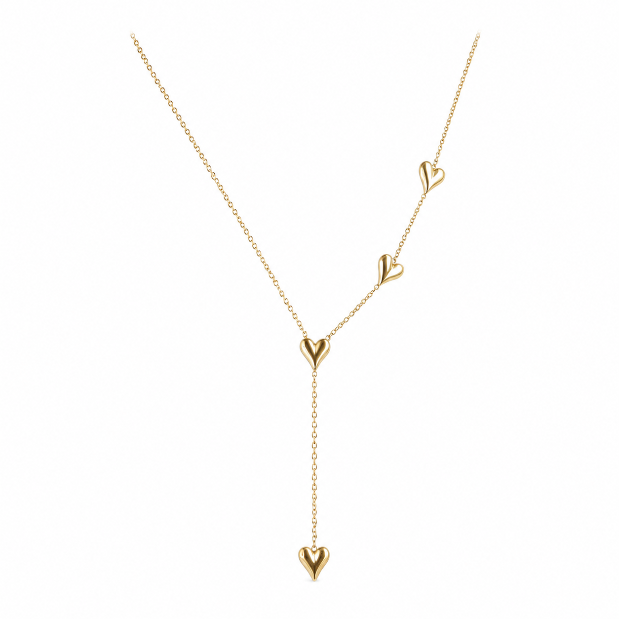 Gold-Edelstahl Kette mit Herz-Details