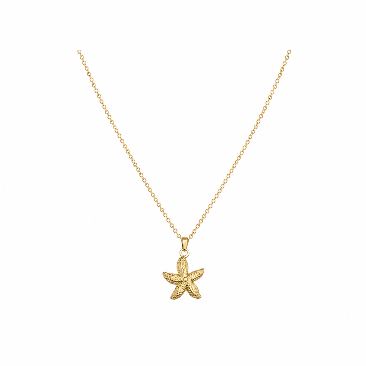 Gold-Edelstahl Kette mit Seestern-Anhänger