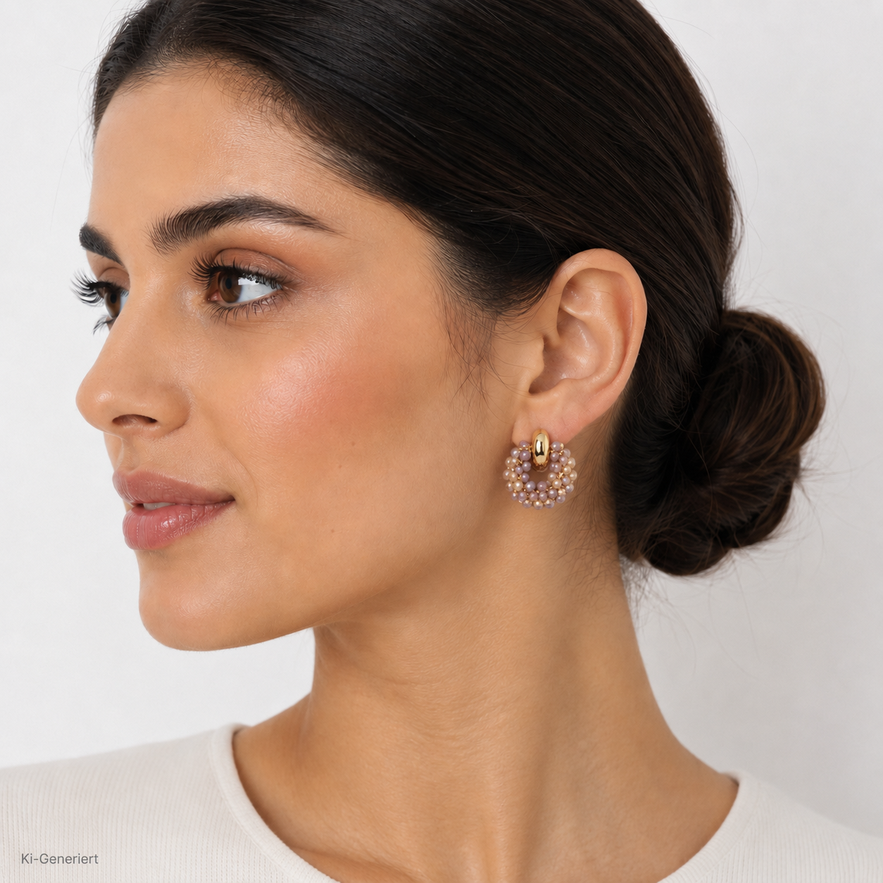 Gold Blinki-Stecker-Ohrring Rosé Champagne