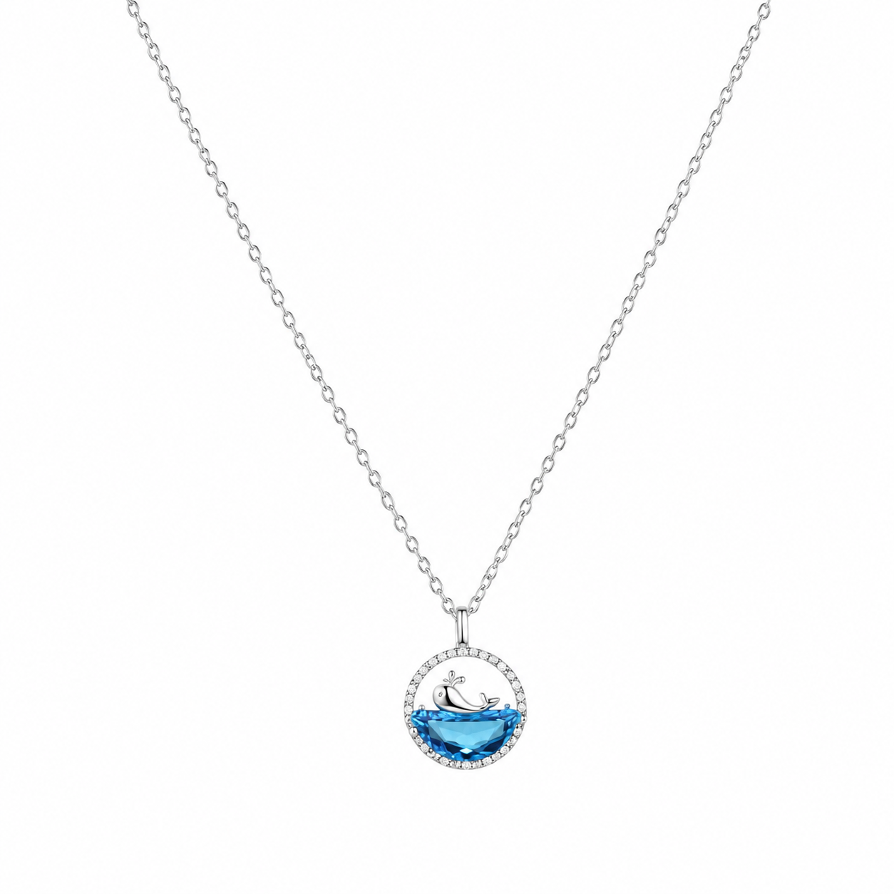 Silber-Edelstahl Kette mit Wal-Anhänger