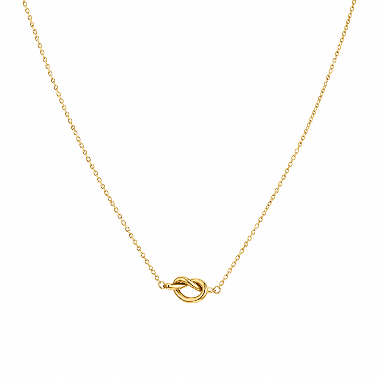 Gold-Edelstahl Kette mit Knoten-Element