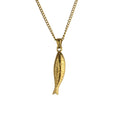 Gold-Edelstahl Kette mit Sardinen-Anhänger