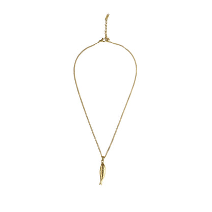 Gold-Edelstahl Kette mit Sardinen-Anhänger