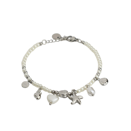 Silber-Edelstahl Armbänder (Livia) – Ocean Pearl