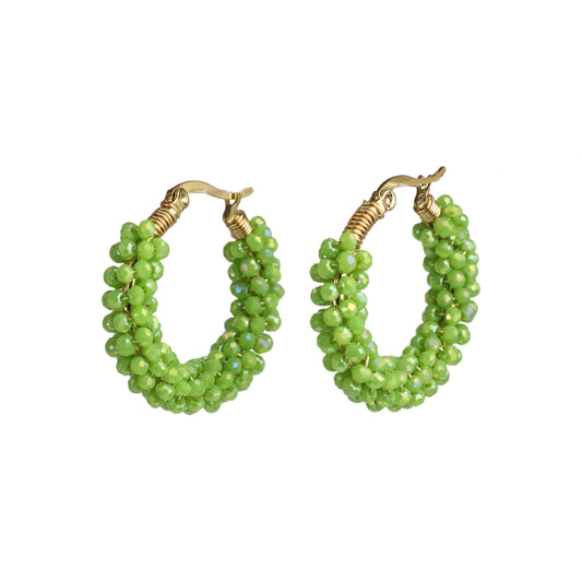 Gold-Edelstahl Blinki-Creole Limettengrün