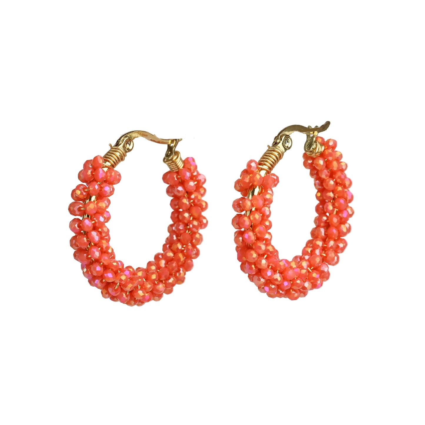 Gold-Edelstahl Blinki-Creole Korallfarben
