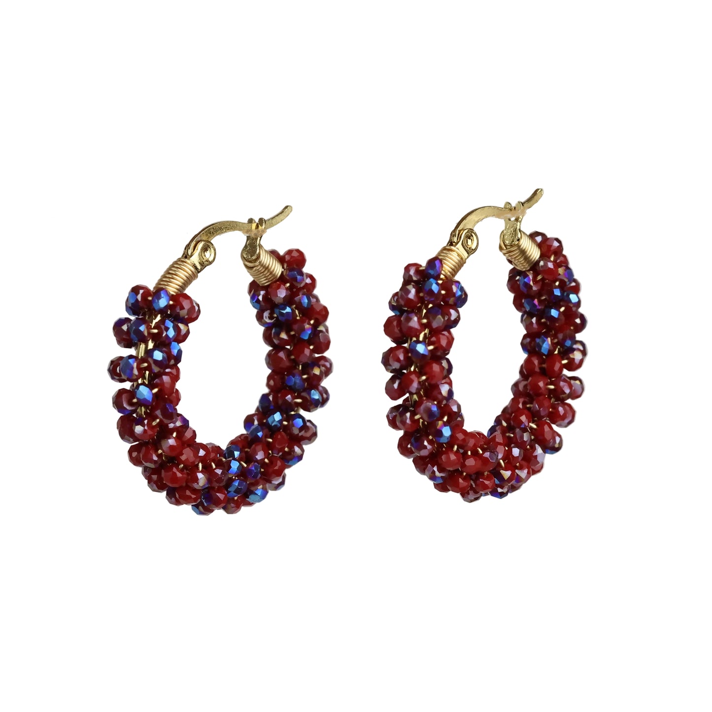 Gold-Edelstahl Blinki-Creole Bordeauxrot