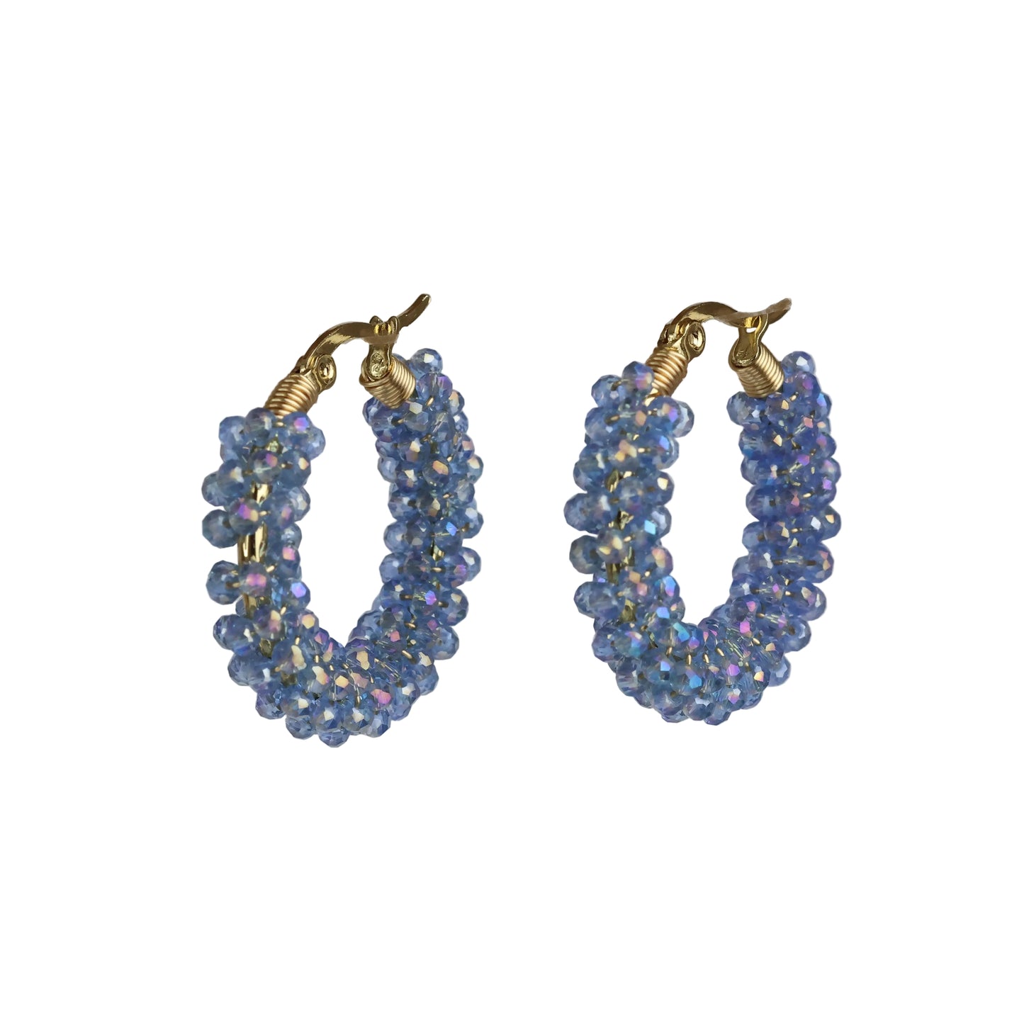 Gold-Edelstahl Blinki-Creole Blau