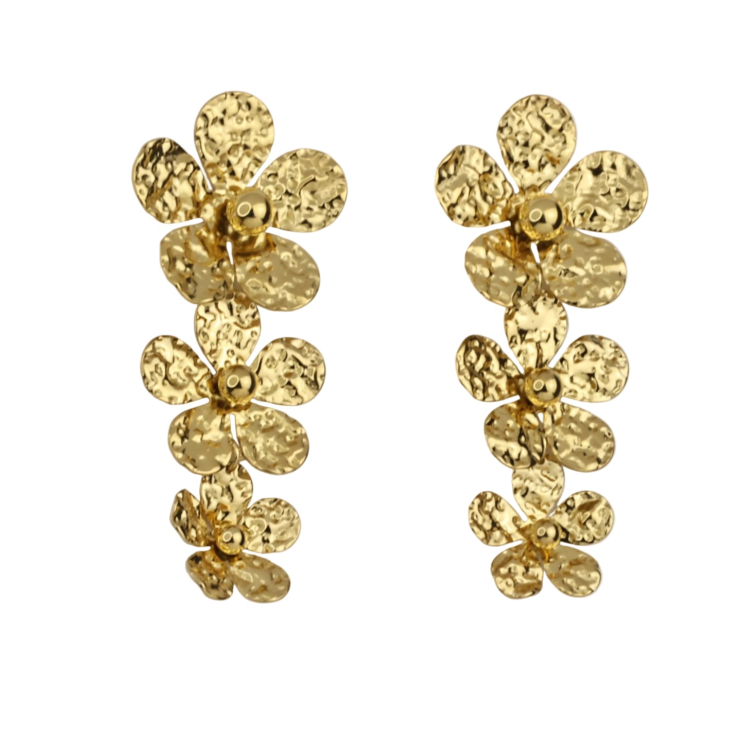 Edelstahl Blumenohrringe Gold