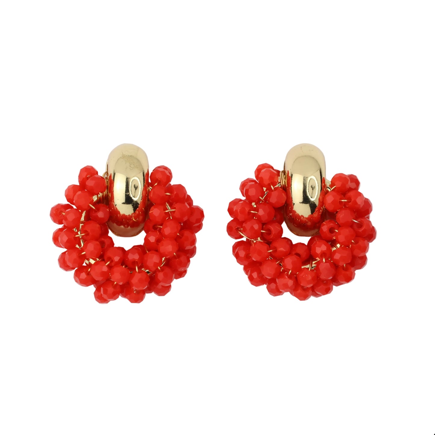 Gold Blinki-Stecker-Ohrring Rot