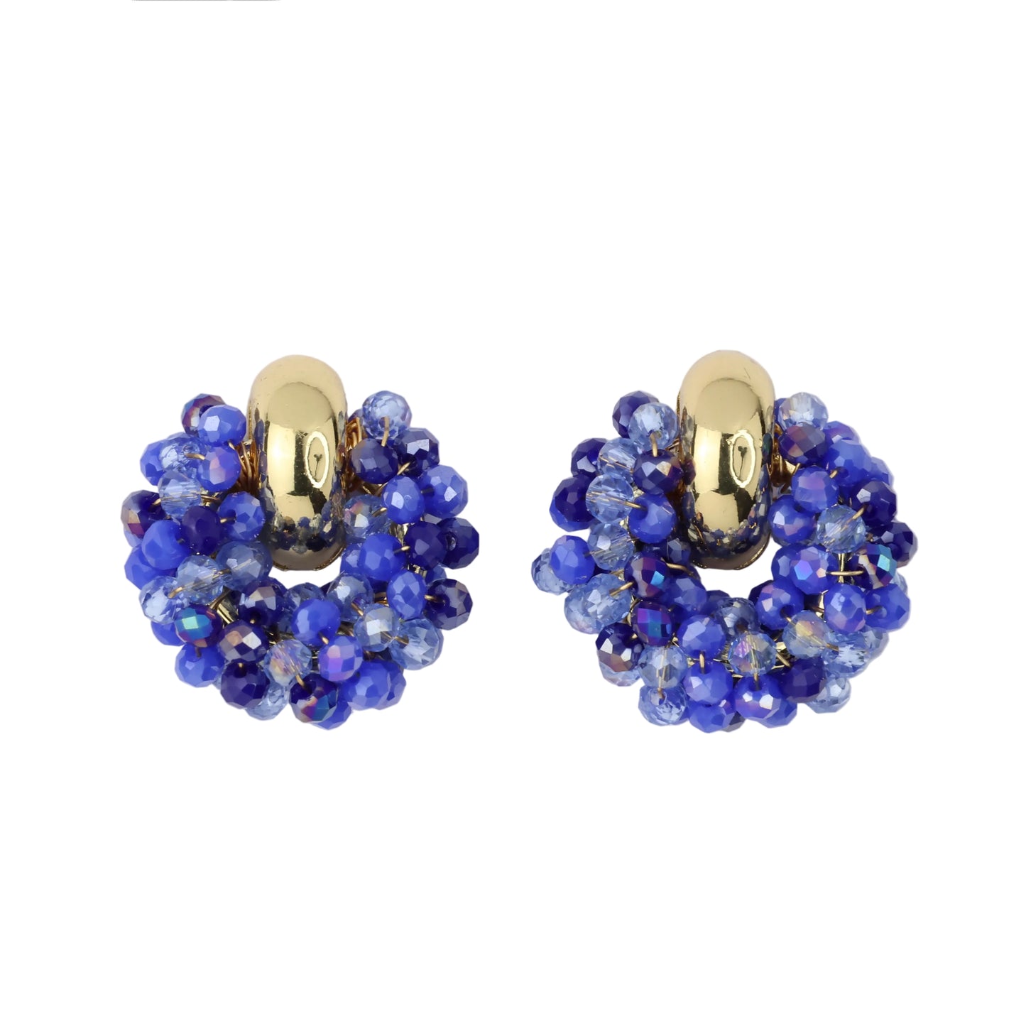 Gold Blinki-Stecker-Ohrring Blau