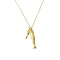 Gold-Edelstahl-Kette mit zwei Fisch-Anhängern