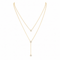 Gold-Edelstahl Layering-Kette mit Kristallen