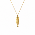 Gold-Edelstahl-Kette Fisch Anhänger