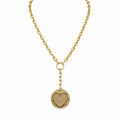 Gold-Edelstahl Kette mit Herz-Medaillon