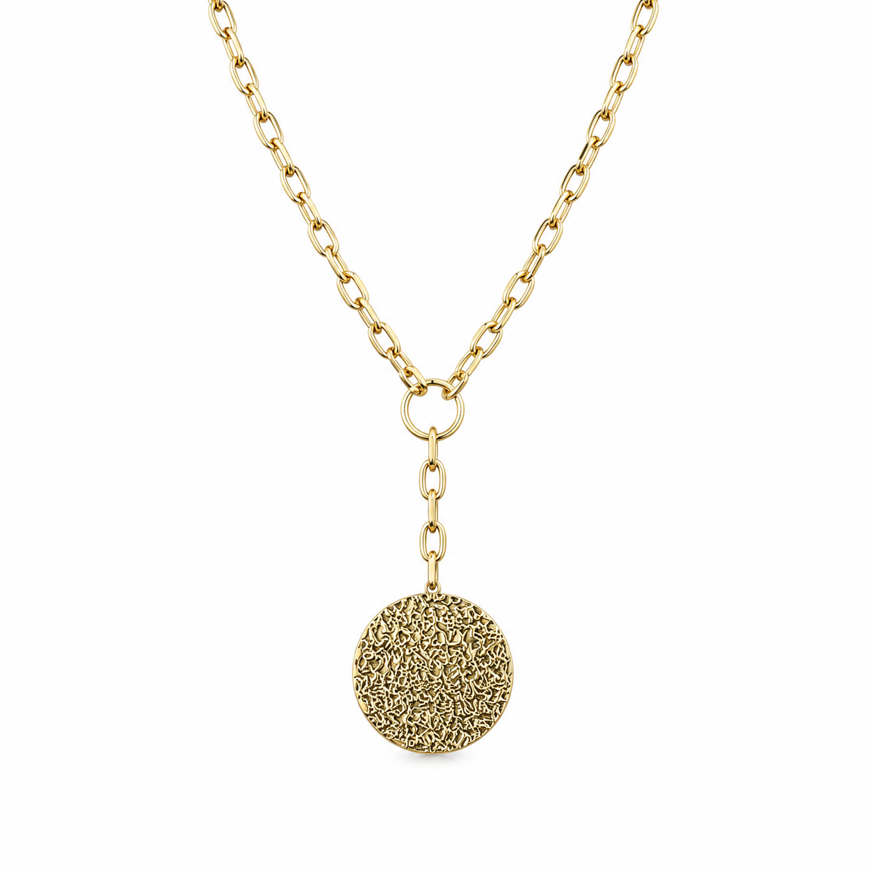 Gold-Edelstahl Kette mit Herz-Medaillon