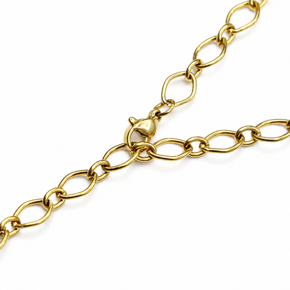 Verstellbare Gold-Edelstahl Kette mit Perlenbündel