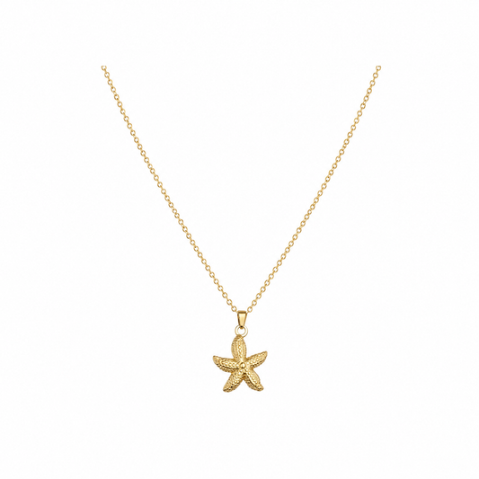 Gold-Edelstahl Kette mit Seestern-Anhänger