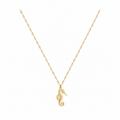 Gold-Edelstahl Kette mit Seepferdchen-Anhänger