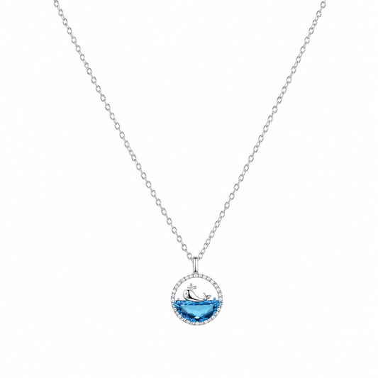 Silber-Edelstahl Kette mit Wal-Anhänger