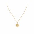 Gold-Edelstahl Kette mit Herz-Sonnen-Anhänger