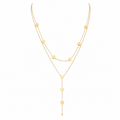 Gold-Edelstahl Layering-Kette mit Herz-Elementen