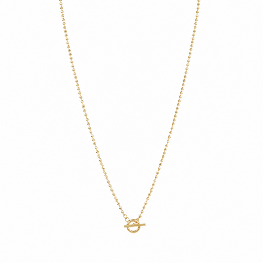 Gold-Edelstahl Kugelkette mit Knebelverschluss