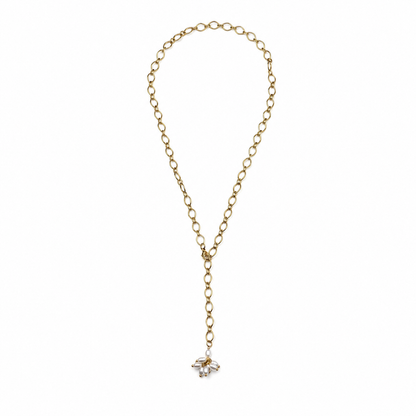 Verstellbare Gold-Edelstahl Kette mit Perlenbündel