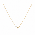 Sehr zarte Gold-Edelstahl Kette mit Delfin- und Perlen-Element