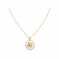 Gold-Edelstahl Kette mit Sonnen-Anhänger