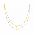 Gold-Edelstahl Layering-Kette mit Rauten-Elementen