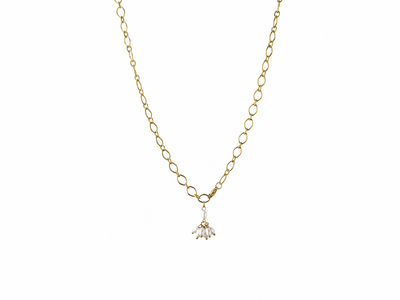 Verstellbare Gold-Edelstahl Kette mit Perlenbündel