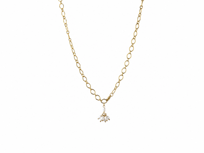 Verstellbare Gold-Edelstahl Kette mit Perlenbündel