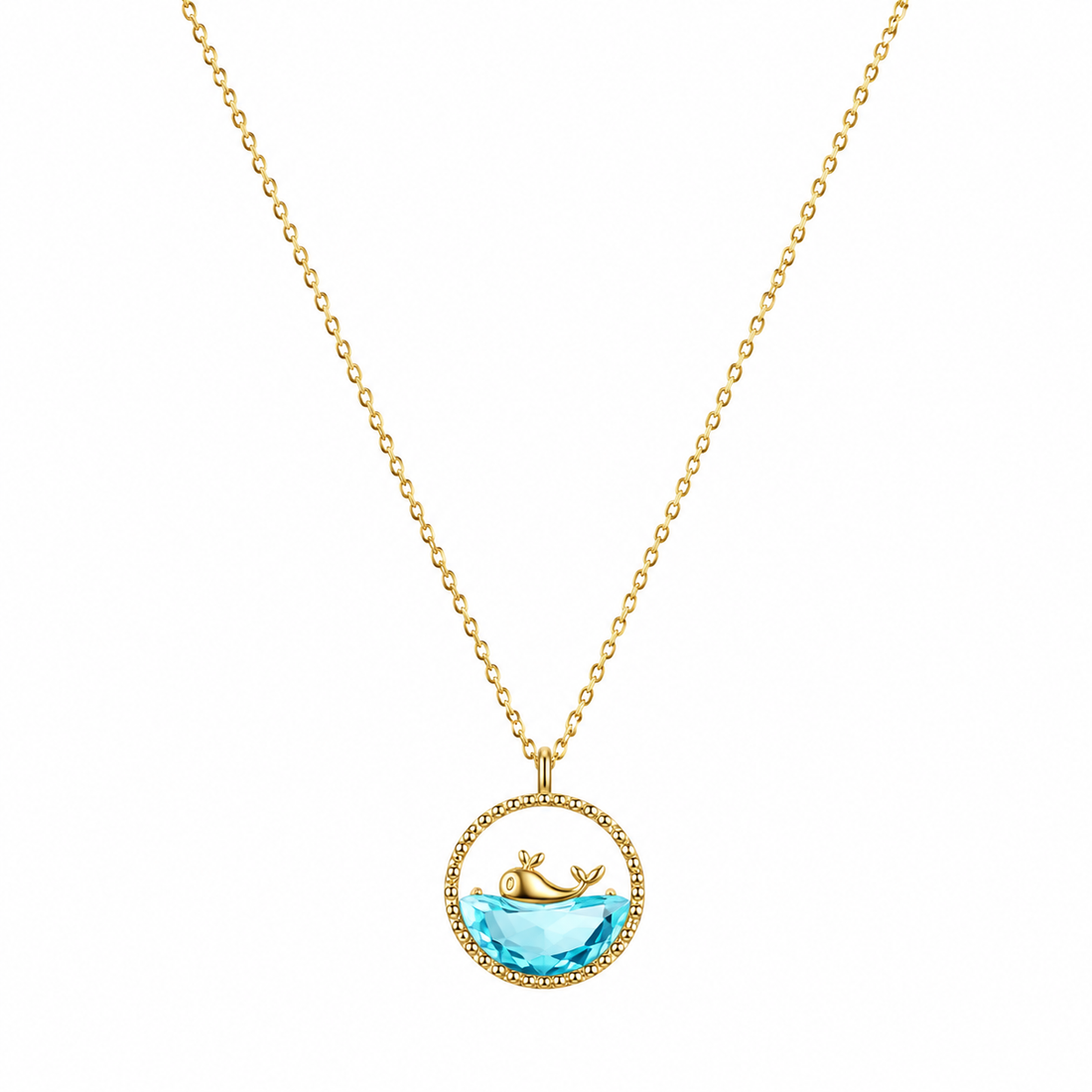 Gold-Edelstahl Kette mit Wal-Anhänger