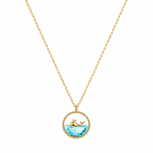 Gold-Edelstahl Kette mit Wal-Anhänger