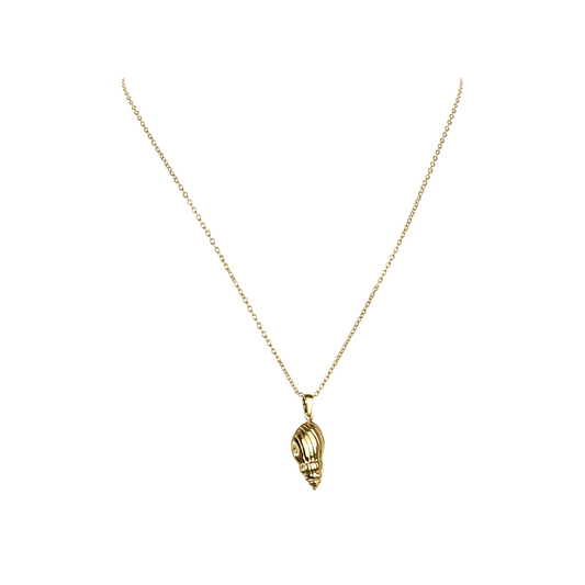 Gold-Edelstahl Kette mit Muschel-Anhänger